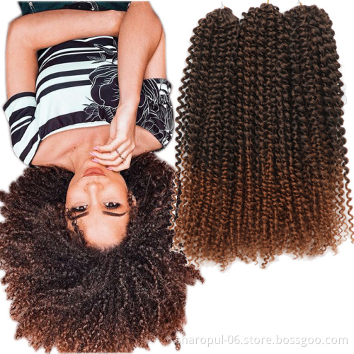 Marley bob Kinky Curl 3 pieces/pack 8 Inch Afro curly Twist Hair Synthetic Crochet Braiding Hair Extension